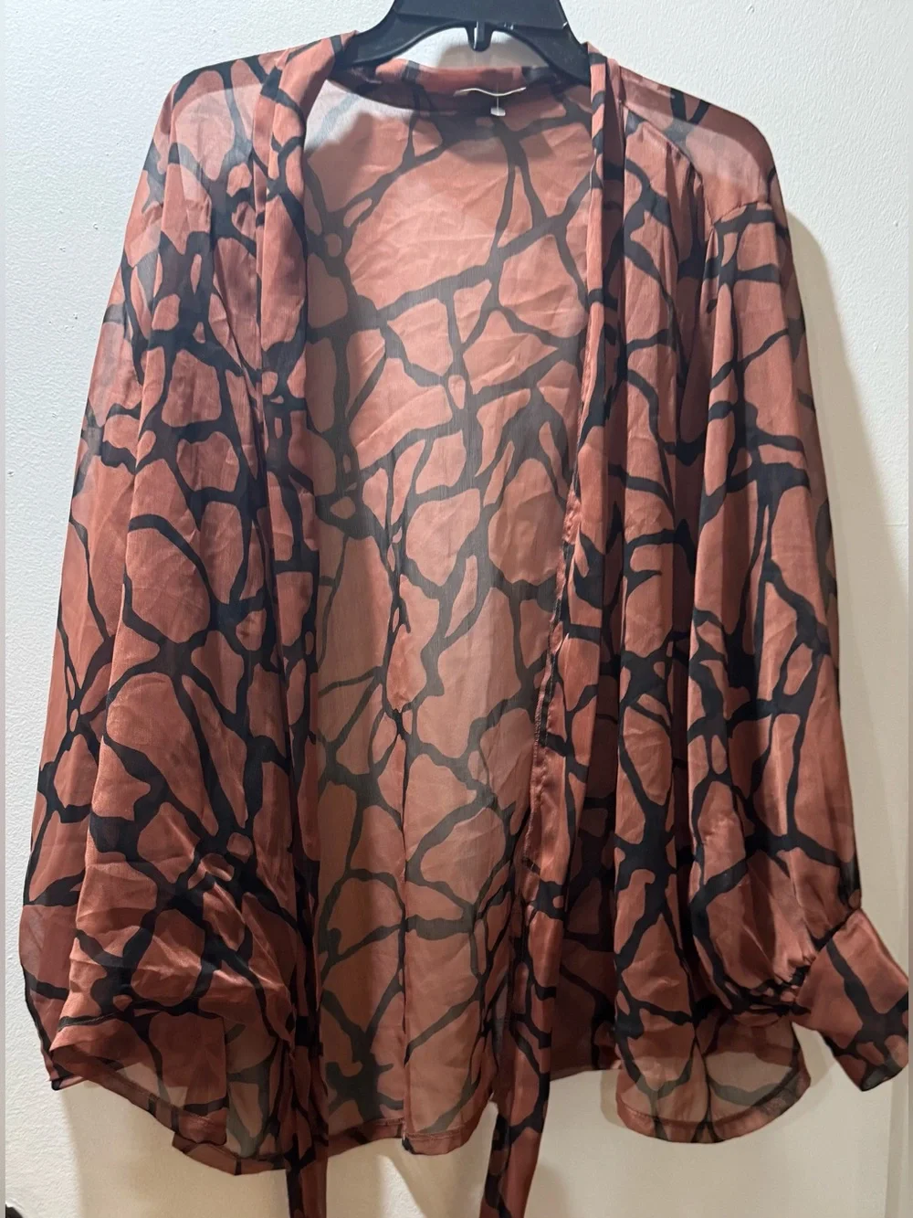 Free People Safari Print Tie Front Kimono
